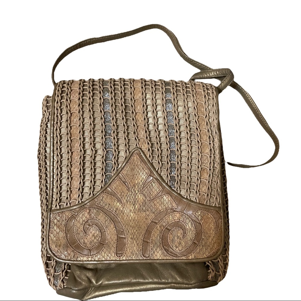 Sharif - Tan Leather & Suede Handbag